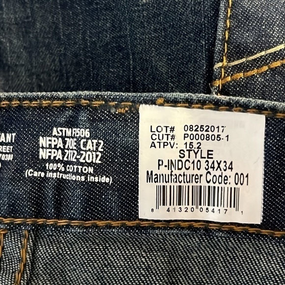 LAPCO FR MODERN CARPENTER LIGHTWEIGHT BLUE JEANS 34 x 34 Brand New - Picture 13 of 13